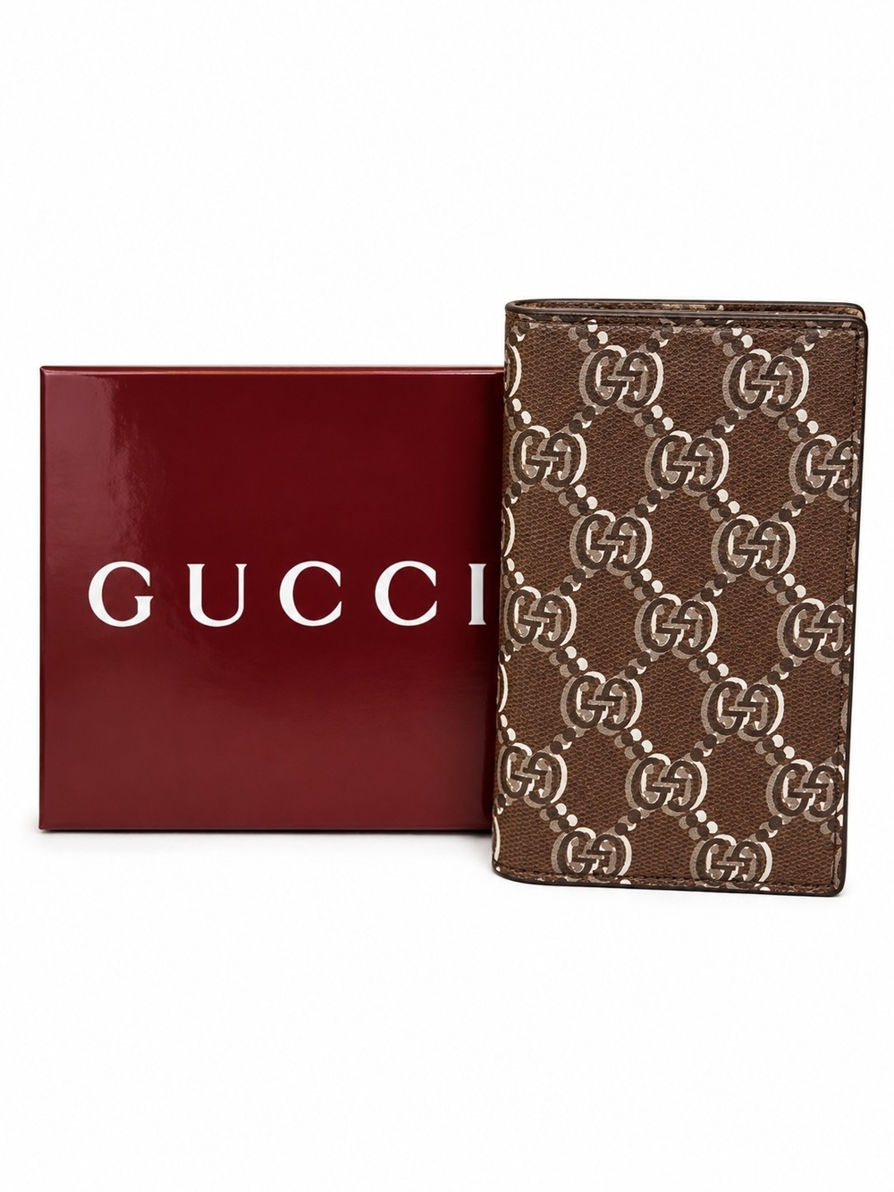 Gucci Brown GG Supreme Canvas Card Holder
